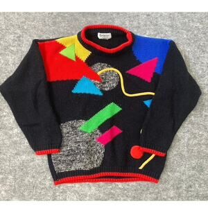 Retro 80s sweatshirt knit pullover Exclusive Imports VTG womens M